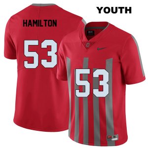 Youth NCAA Ohio State Buckeyes Davon Hamilton #53 College Stitched Elite Authentic Nike Red Football Jersey MS20M13RR